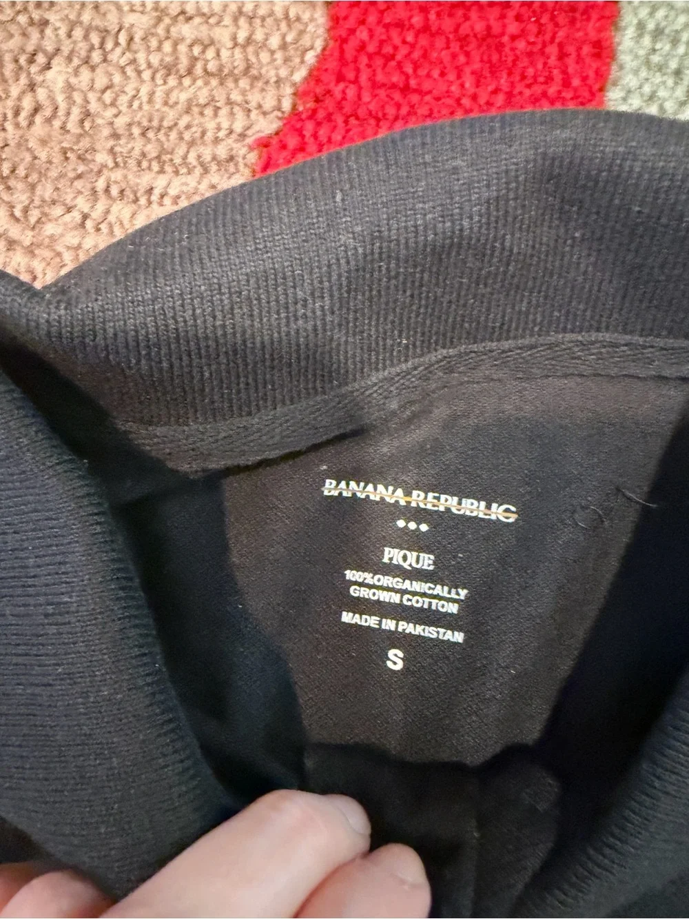 NWT Banana Republic Pique Black Classic Short Sleeve Polo Shirt Men’s Size Small